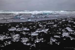 Ice crystals on black sand beach-9230